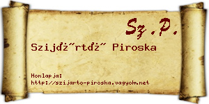 Szijártó Piroska névjegykártya