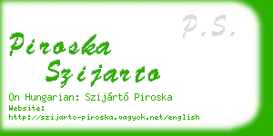 piroska szijarto business card